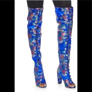 Knee high floral boots